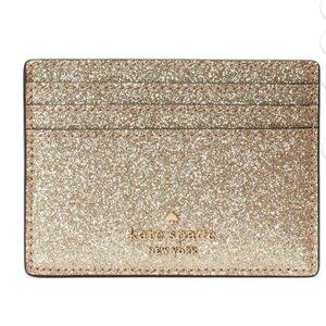 KATE SPADE Gold Sparkle Cardholder NWOT